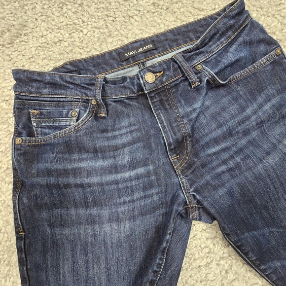 Mavi Jeans Mens 33x32 (Fits 31x30) Blue Slim Straight Low‎ Rise Dark Wash Denim - Picture 3 of 13